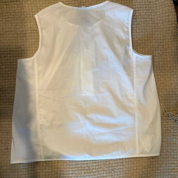 J JILL WOMENS BLOUSE LARGE WHITE LESS SLEEVES - Picture 5 of 7